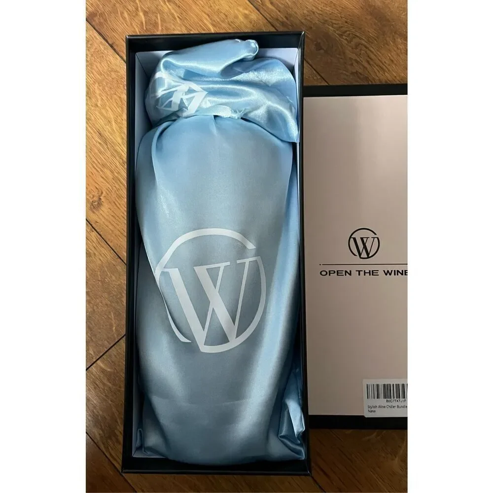 NEW IN BOX - OPEN THE WINE Complete Portable Wine Accessory Set in Black